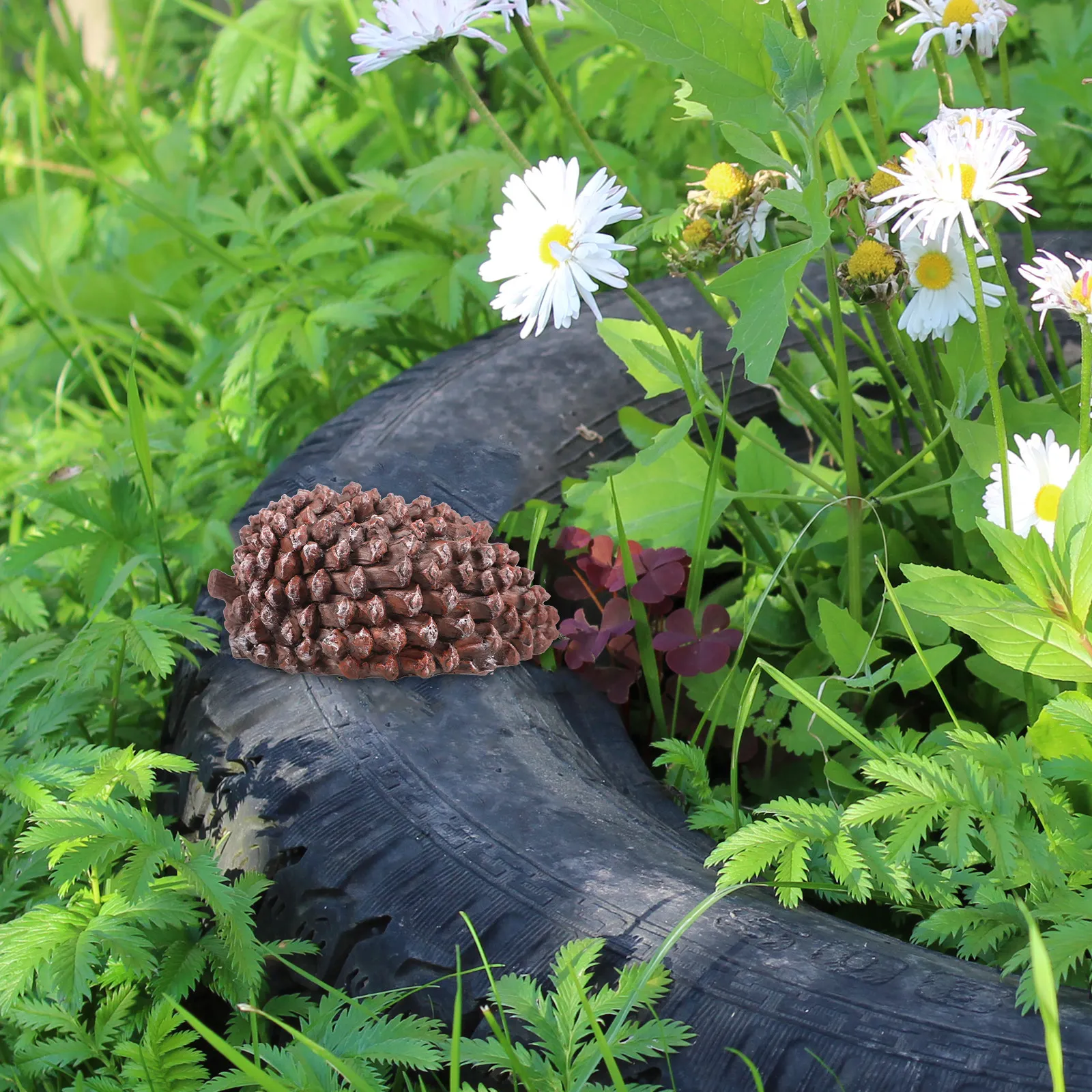 소나무 콘 모양 야외 열쇠 보관함 레진 정원 장식 숨김형 열쇠 홀더 마당 현관 뒷마당 보안 예비 열쇠 보관용