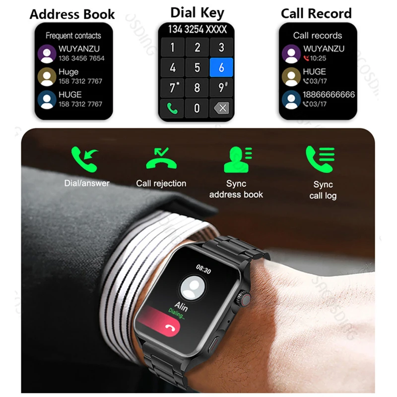 2023 ο NFC Ʈ ġ  AMOLED HD ũ ׻ ÷ ð  ȭ IP68  SmartWatch  ȭ