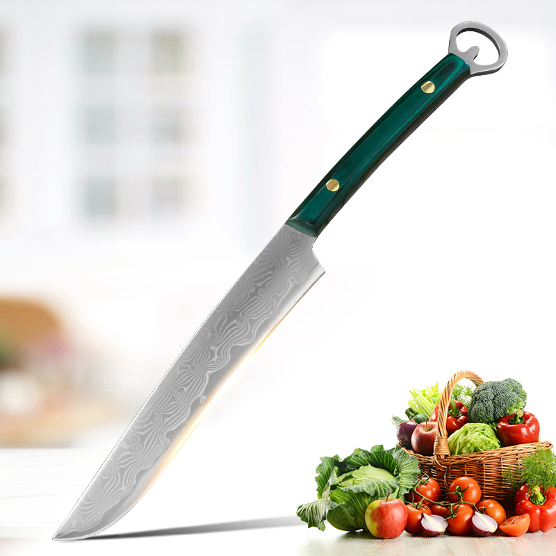 Damascus Knife Barbecue Kitchen Knives Cleaver Meat Fruit Fish Boning Knife Chef Hand Forged Blade Wooden Handle Utility Knife