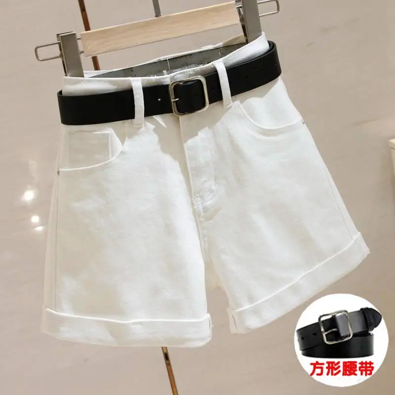 Casual High Waist All-match Denim Shorts Summer New Solid Loose Youth Wide Leg A-line Hot Pants Korean Fashion Women Clothing