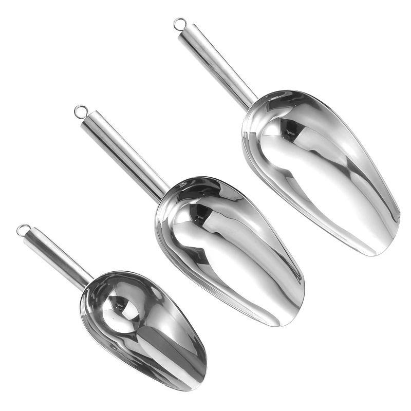 Stainless Steel Ice Cube Scoop Bar et Kitchen Spice Candy Shovel Household Grain Flour Ice Scraper Party Kitchen Accessories