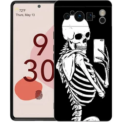Red Love Skeleton Diagram Shockproof Silicone Phone Case Cover - Pixel 6 Pro 5g (A1)