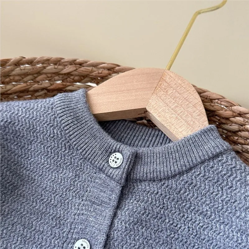 Newborn Baby Girl Boy Soft Knitted Sweater Coat Infant Toddler Child Solid Long Sleeve Cardigan Autumn Winter Baby Clothes 0-3Y