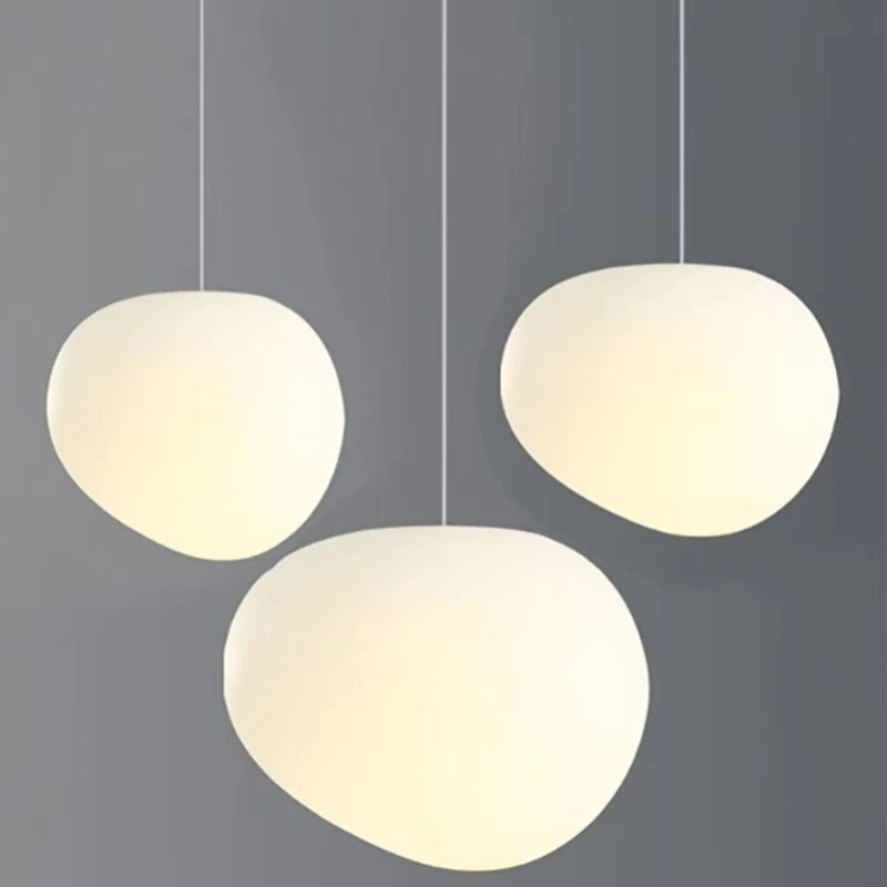 Nordic Modern Minimalist Pebble Pendant Lamp Room Decoration Corridor Staircase Restaurant LED Pendant Lamp Atmosphere Glossy
