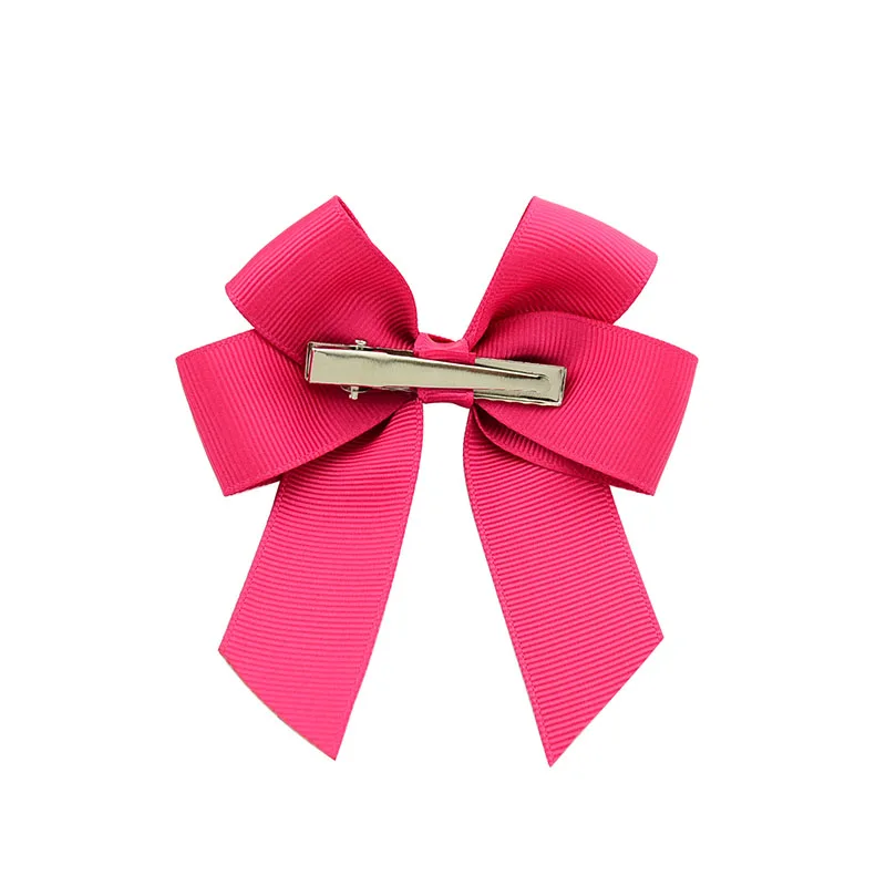 1 Pcs High Quality Solid Grosgrain Ribbons Hair Bow with Clips for Girls  Children Alligator Hair