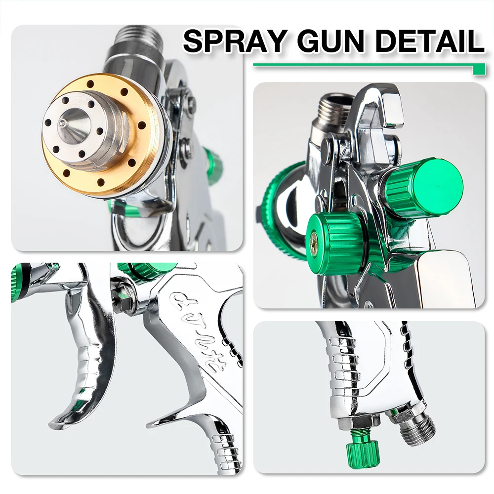 New HVLP Professional Spray Gun 1.4mm 1.7mm 2.0mm 2.5mm Home Cordless Air Spray Gun Portable Car Paint Spray Gun Kit Air Tools 5