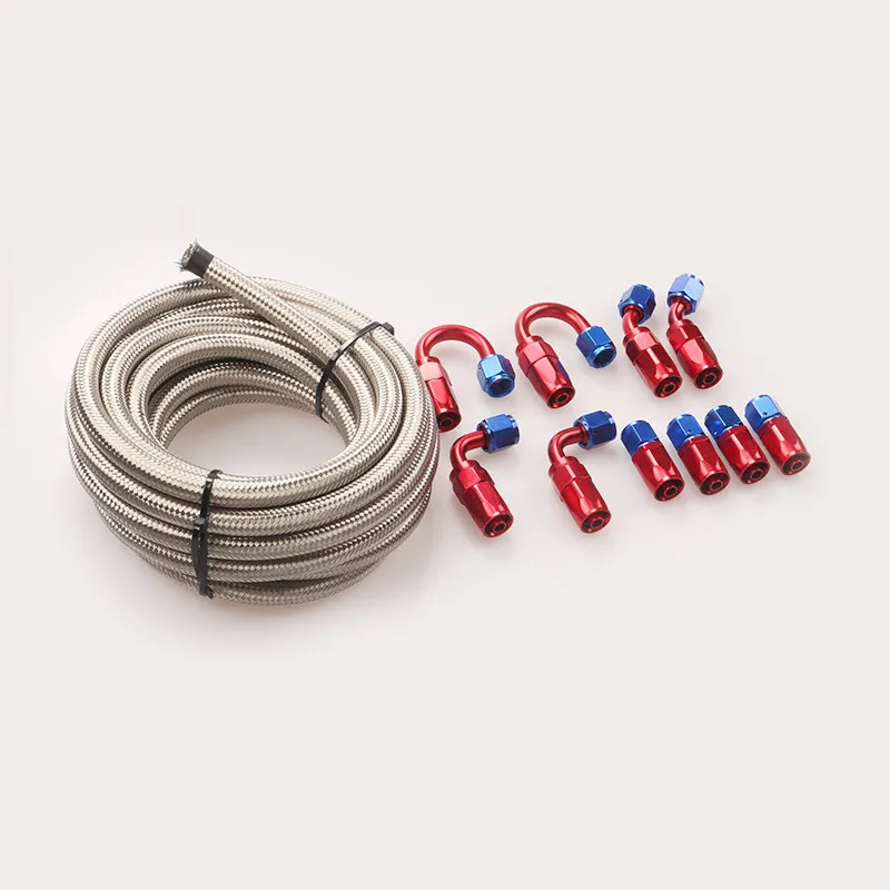 

6an 8an 10an Stainless Steel Ptfe Fuel Line 20ft 16ft 10ft / 10 Fittings Hose Kit
