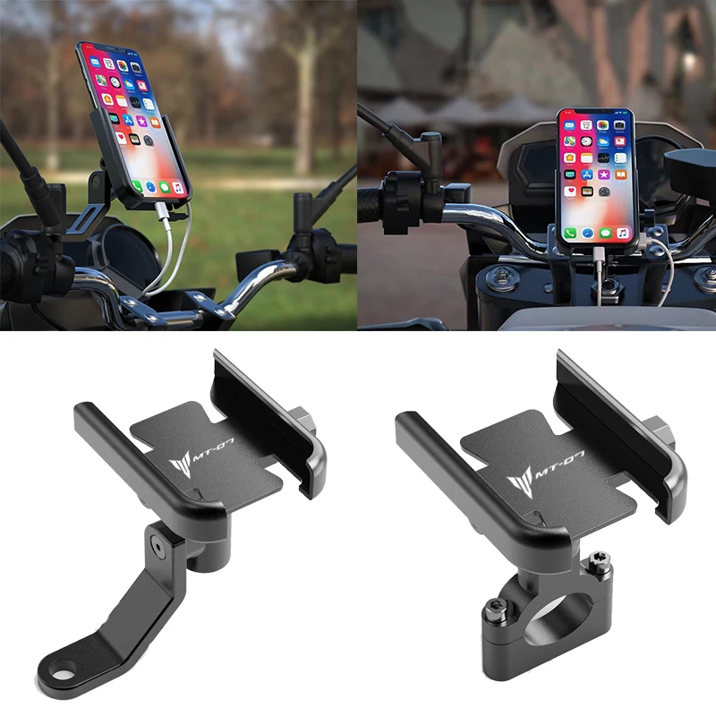 

For Yamaha MT-07 MT07 mt07 LOGO Universal Motorcycle accessories mobile phone holder GPS navigation mounting bracket