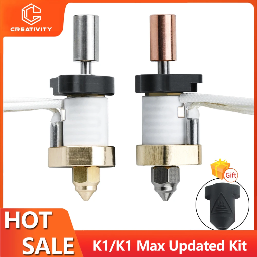 Upgrade K1/K1 Max Hotend Kit Ceramic Heating Block Kit 300°C High Speed J-Head For K1 K1 MAX Brass/Hardened Steel Nozzles