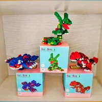 Pokemon Small Blocks Nanoblock Charizard Kyogre Groudon Rayquaza Model Education Graphics Toys for Kids Birthday Gift Toys 2
