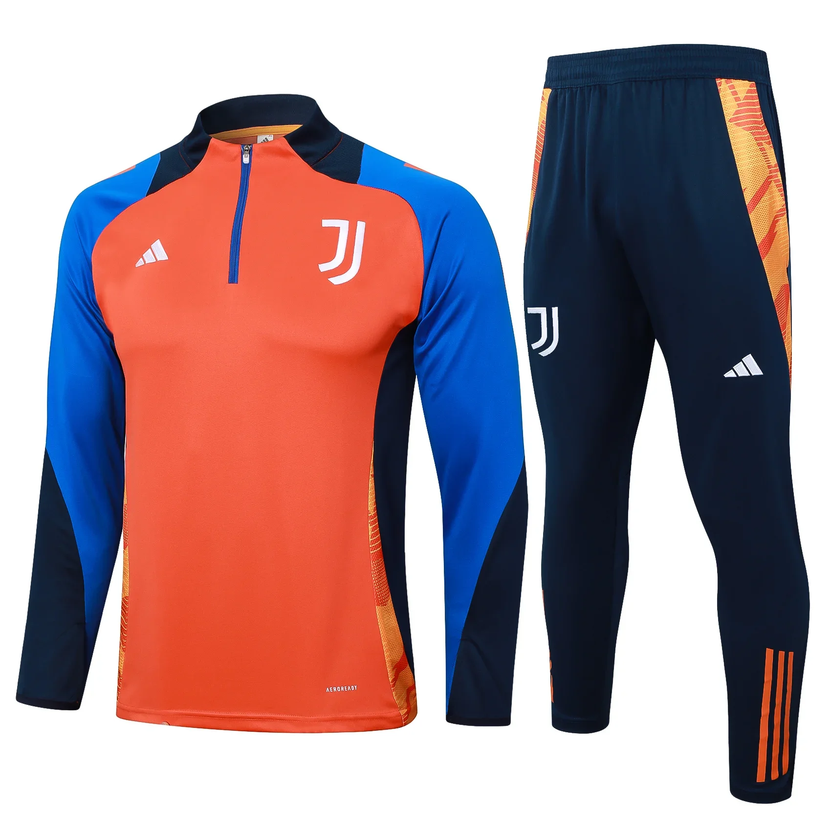 Adidas Soccer Jerseys Men Breathable Full-sleeved Youth Sweat Absorbing Training Suit Sportswear Orange Blue Black