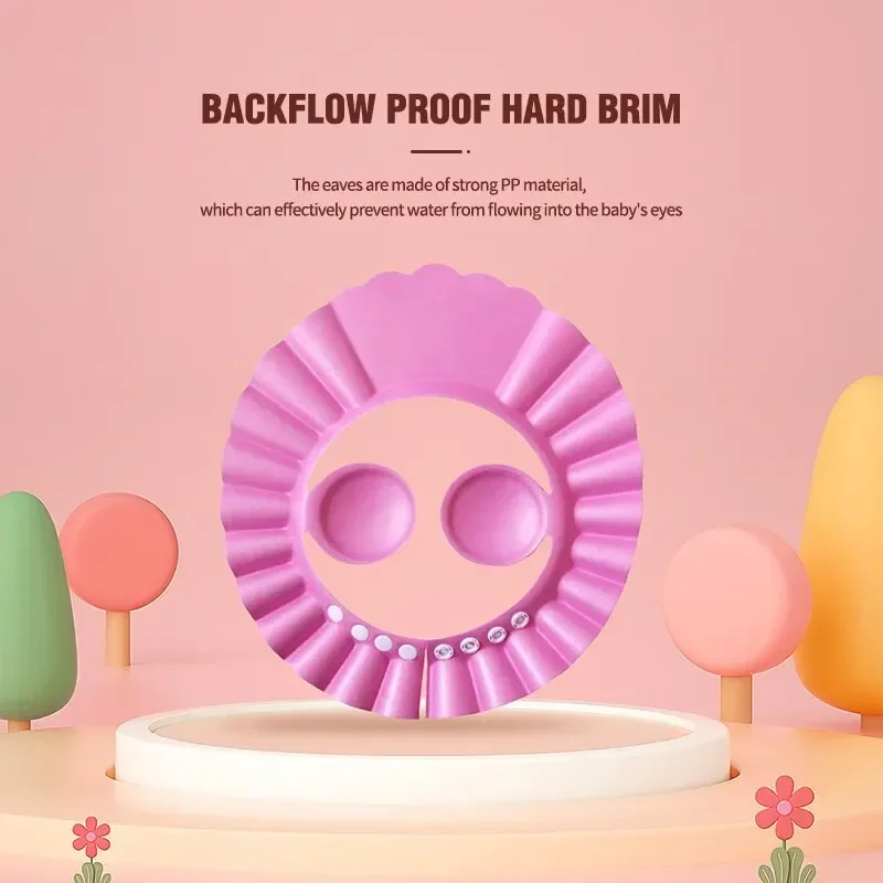Baby Soft Cap Adjustable Hair Wash Hat 2 PCS for Kids Ear Protection Safe Children Shampoo Bathing Shower