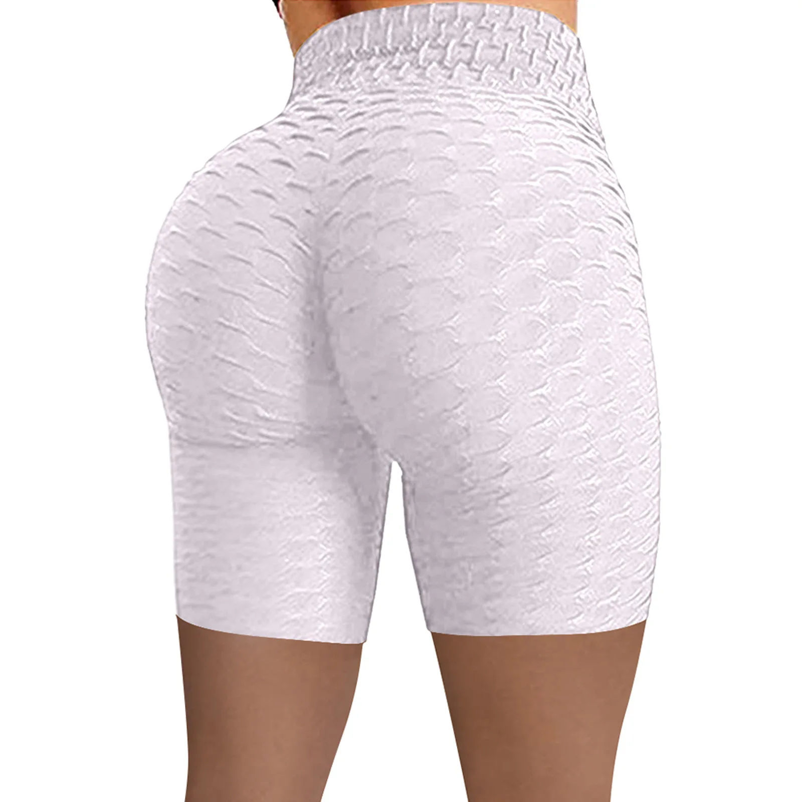Peach Hip Raise yoga shorts women's stretch jacquard tight sports pants high waist hip fitness shorts