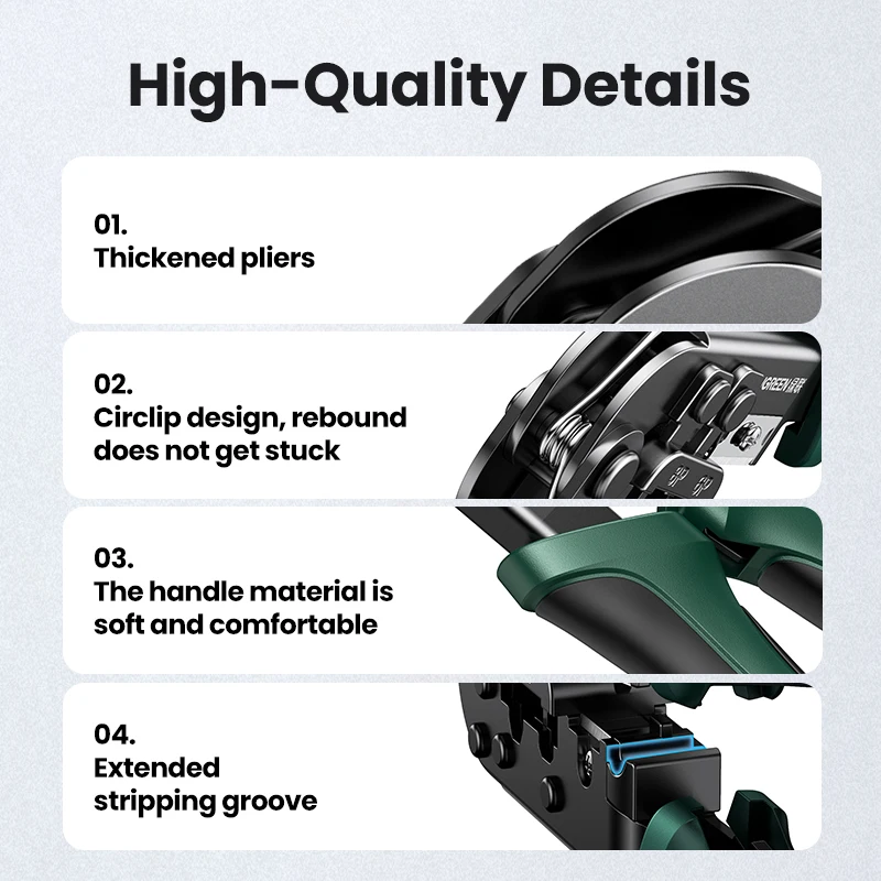 UGREEN 이더넷 랜 케이블용 압착 플라이어, 네트워크 커터 스트리퍼 플라이어, 다기능 도구, RJ45 압착 도구, CAT6, 7/8