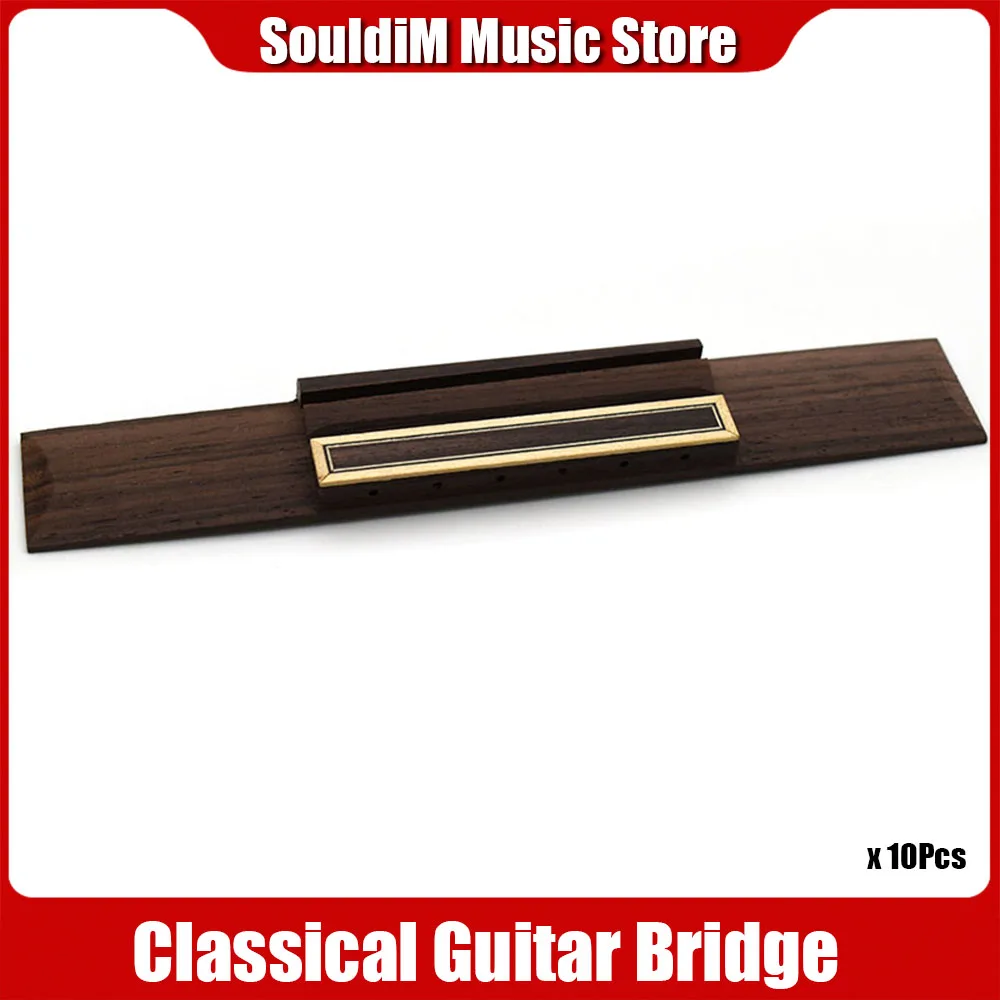 

10PCS Classic Guitar Rosewood Bridge Slotted for 6 String Classical Guitar 185mm x 30mm