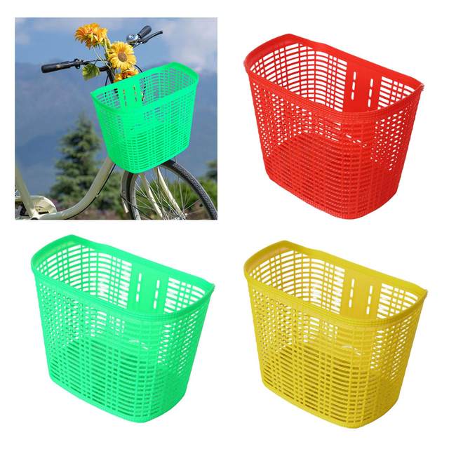 Plastic Bike Basket Pet Carrier Organizer Basket Grocery Shopping Children Bike Bicycle Front Basket Riding for Luggage Picnic