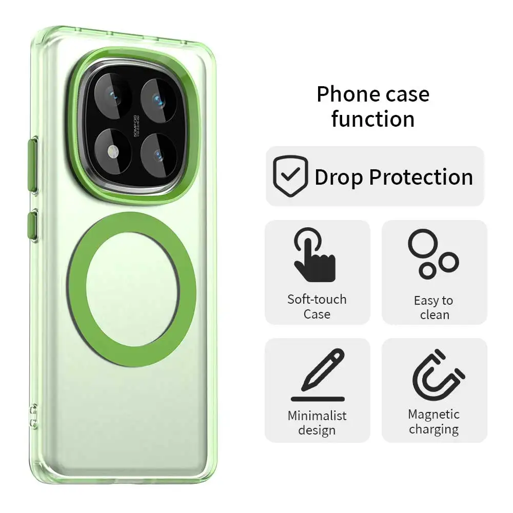 Case For Xiaomi Redmi Note 14 Pro Plus 13 Pro 5G 4G Magsafe Magnetic Wireless Charge Matte PC Luxury Armor Shockproof
