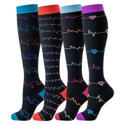 Unisex Sport Compression Socks - 4 Pairs for Enhanced Performance & Comfort (4 pairs nurse style)