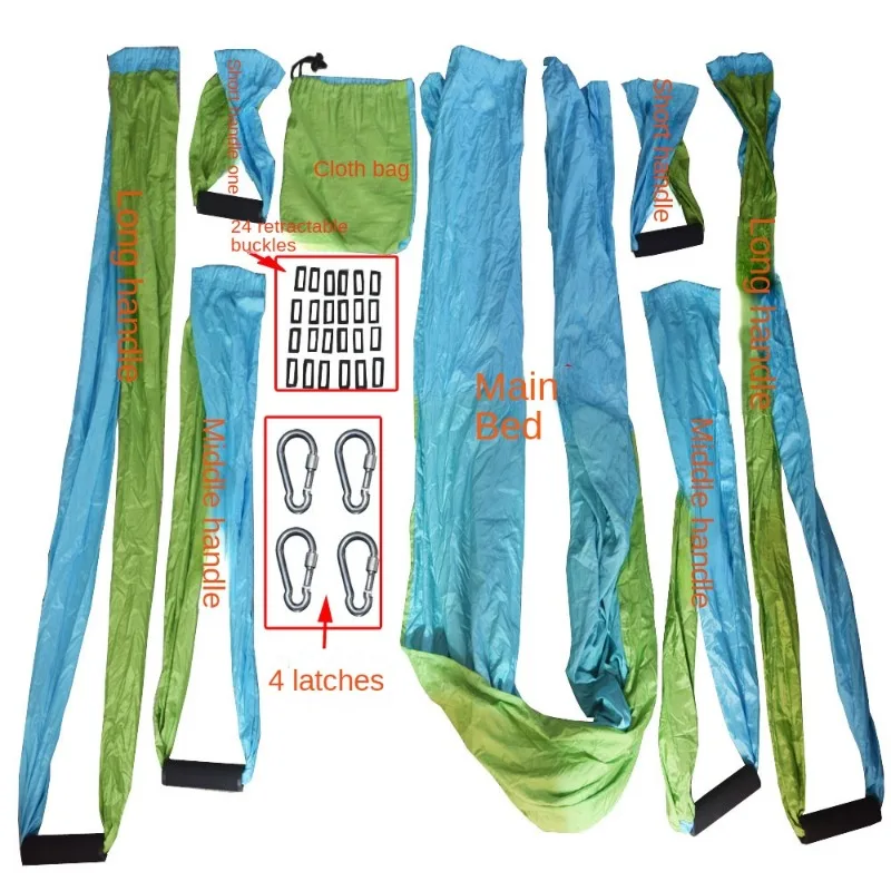 Yoga Hammock Swing Yoga Aerial Color Matching Parachute Cloth Non-elastic Anti-gravity Belt Hammock Aerial Silk Set