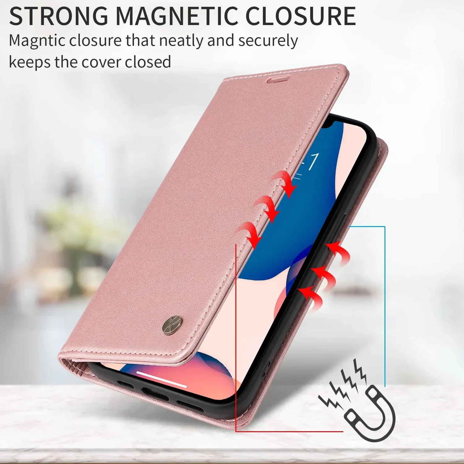 Luxury Leather Flip Phone Case with Wallet Cover Design