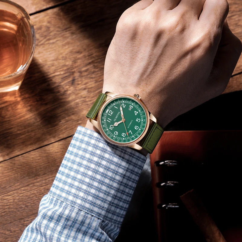 Ochstin Mechanical Men Watch Automatic Watches Man Retro Red Leather Wristwatch Top Brand Luxury Male Fashion Clock
