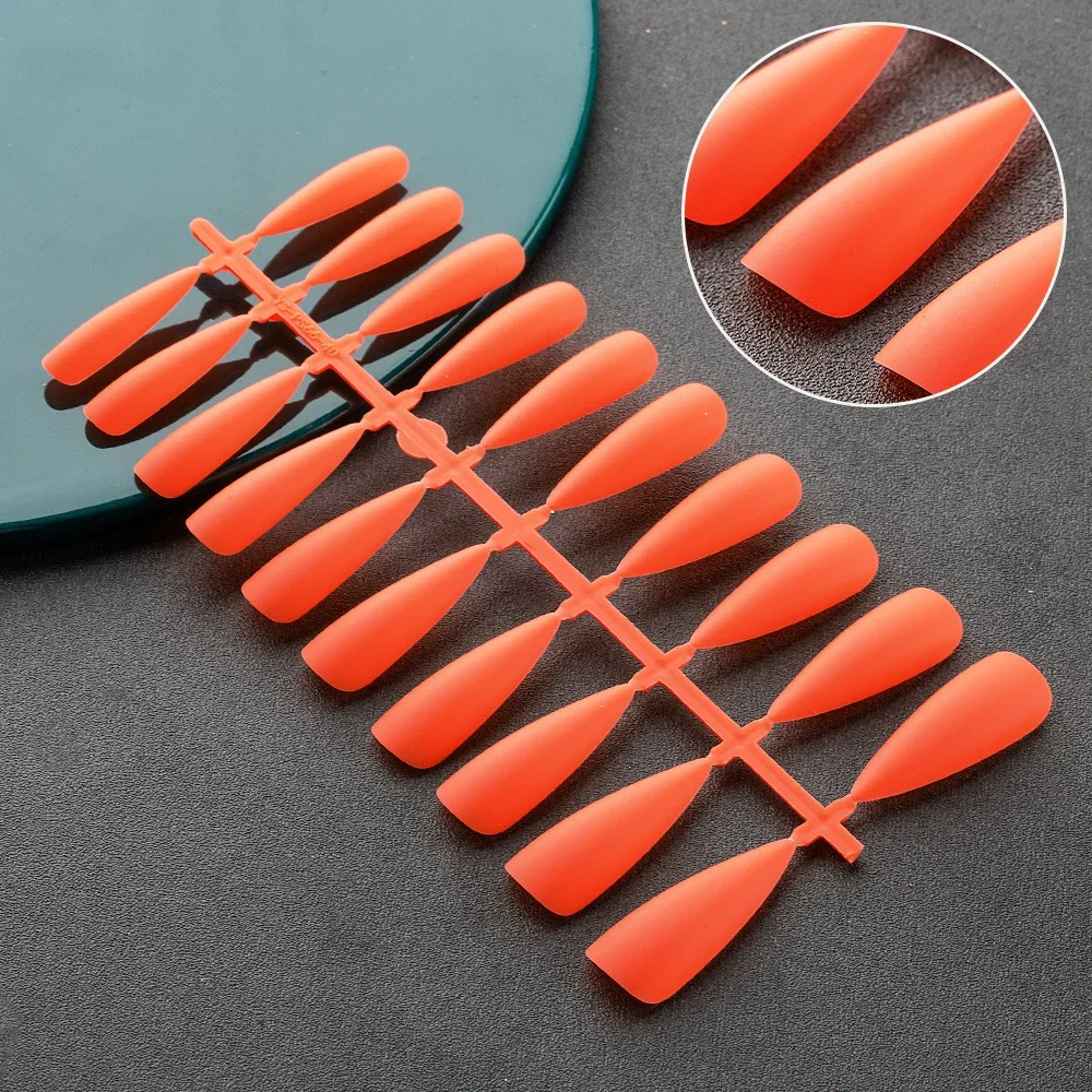 False Nail Tips Black Matte False Nail Tips Press on Nails Design Full Cover Nail Art Frosted Tips Fake Nails Extension Accessories