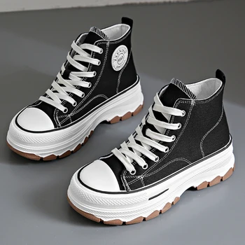 New Canvas Shoes Women Casual Platform Sneakers Stars Canvas Trainers Running Sport Shoes Tennis Shoes Outdoor Walking Sneakers