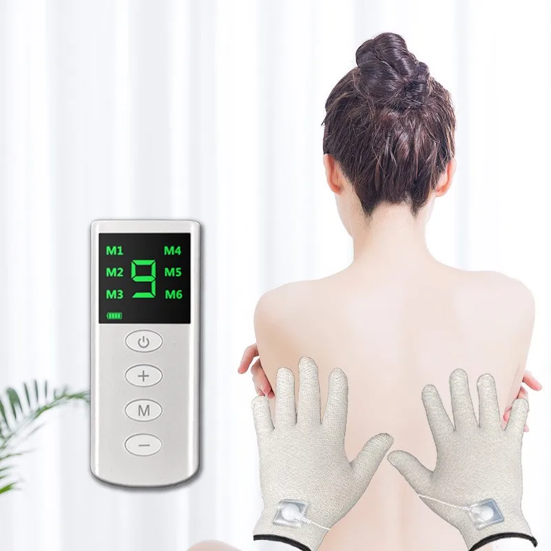 New TENS Massage Gloves Palm Massage Instrument EMS Pulse Portable Beauty Massage Physiotherapy Gloves