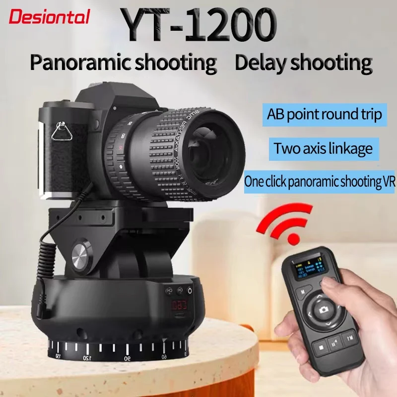 

YT1200 Auto Motorized Head 360 Panoramic Gimbal Stabilizer Remote Control For Camera GoPro VS Zifon Phone Vlog Live Video Holder