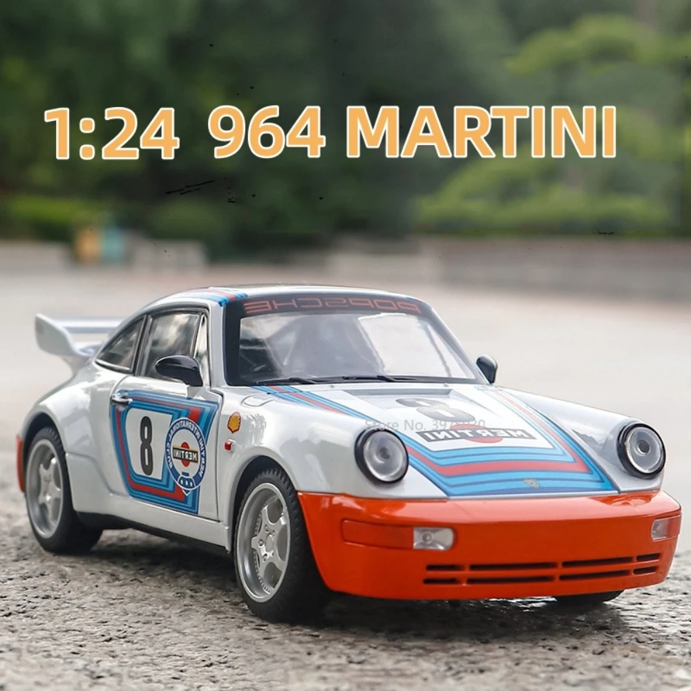 

1/24 964 Martini Toy Model Alloy Diecast Vintage Classic Sports Car Model With Sound And Light Collection Toys For Children Gift