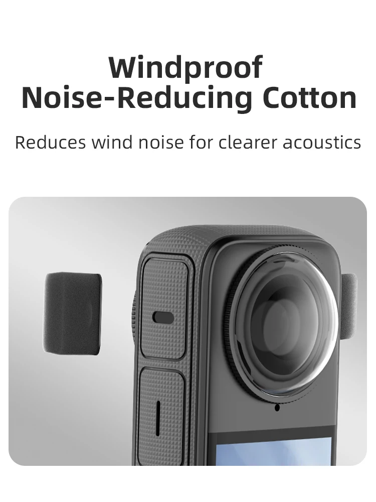 Description Picture 4 of itemNoise-reducing Mic Wind Muff for Insta360 X4 / X3 Reduce Wind Noise Foam 360° Video Action Sports Camera Accessories