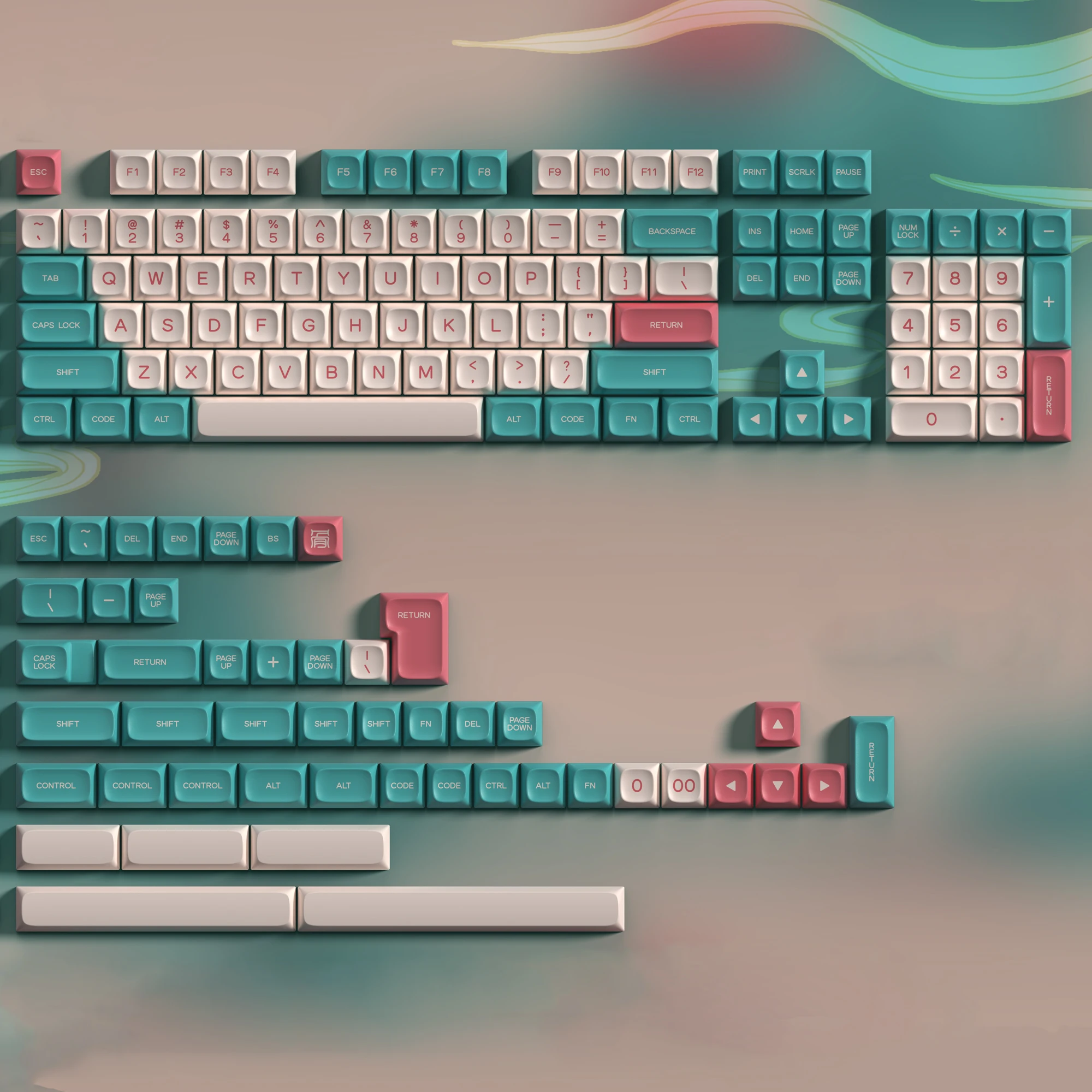 PGA ABS Elegant Sound Doubleshot Keycap Set PGA Profile for MX Keyboard