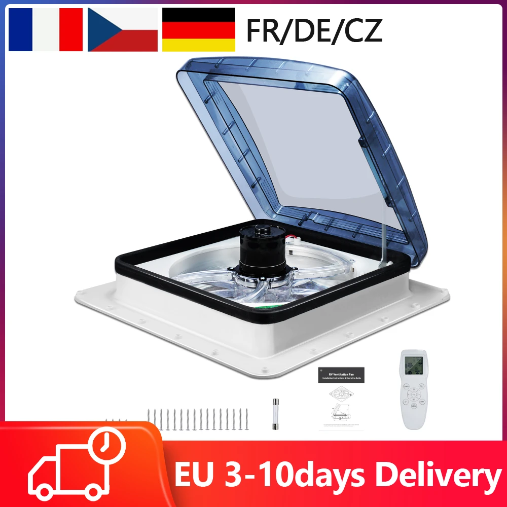 10 Speed Remote Control RV Roof Vent Fan 15.7" x 15.7" Caravan RV Roof
