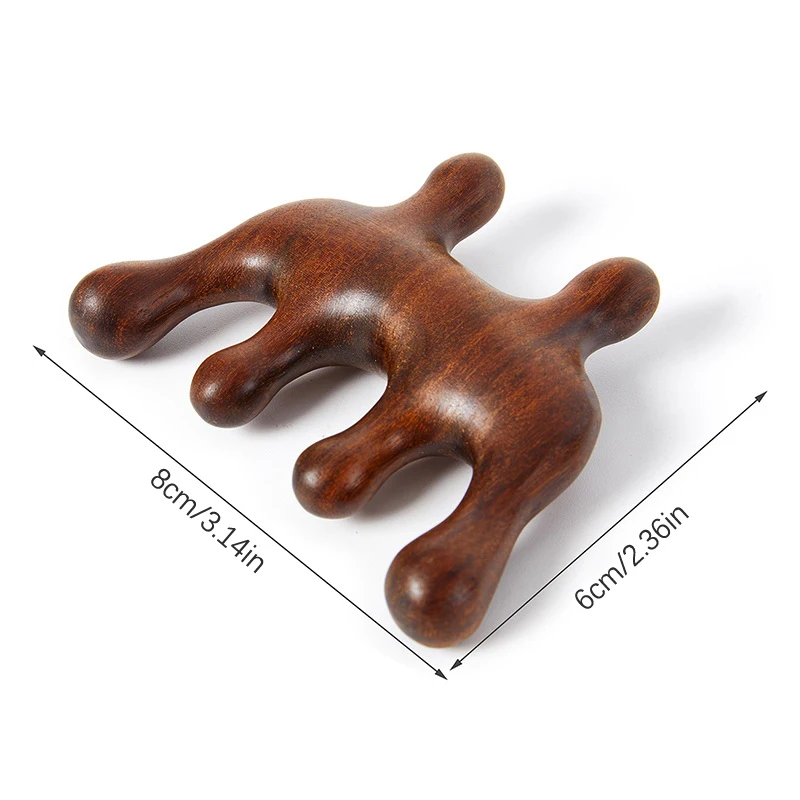 Wood Therapy Massage Comb Head Face Scalp Gua Sha Massager Natural Facial Sandalwood Wide Tooth Guasha Scraping Body Massage