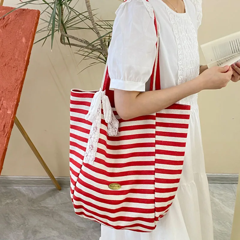 

Полосатая Холщовая Сумка-тоут, вместительная сумочка, роскошные дизайнерские Брендовые женские сумки на плечо, модный трендовый кошелек