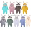 New Hooded Baby Rompers Rabbit Ear For Babies Boys Girls Clothes Romper Newborn Jumpsuit Infant Costume Baby Outfits Clothing