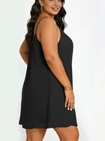 Robe sans manches pour femmes grandes tailles, mode, couleur unie, confortable, à porter au quotidien 2