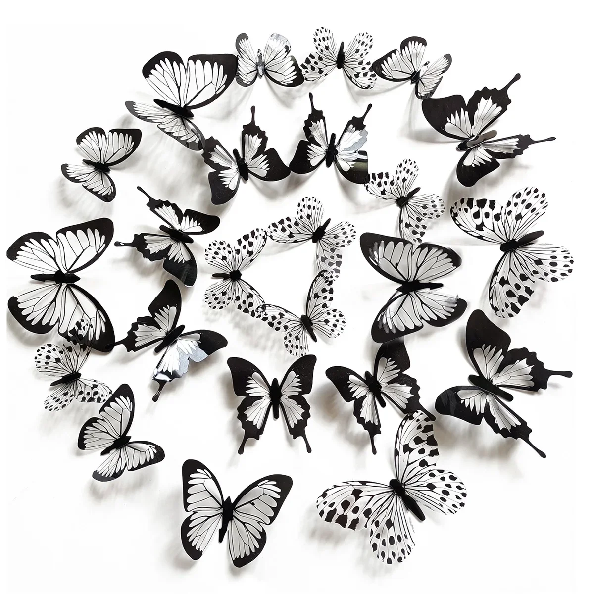 Black White 3D Butterfly Wall Stickers Wedding Decoration Bedroom Living Room Home Decor Butterflies Decals Decals Wall Stickers Wall Sticker
