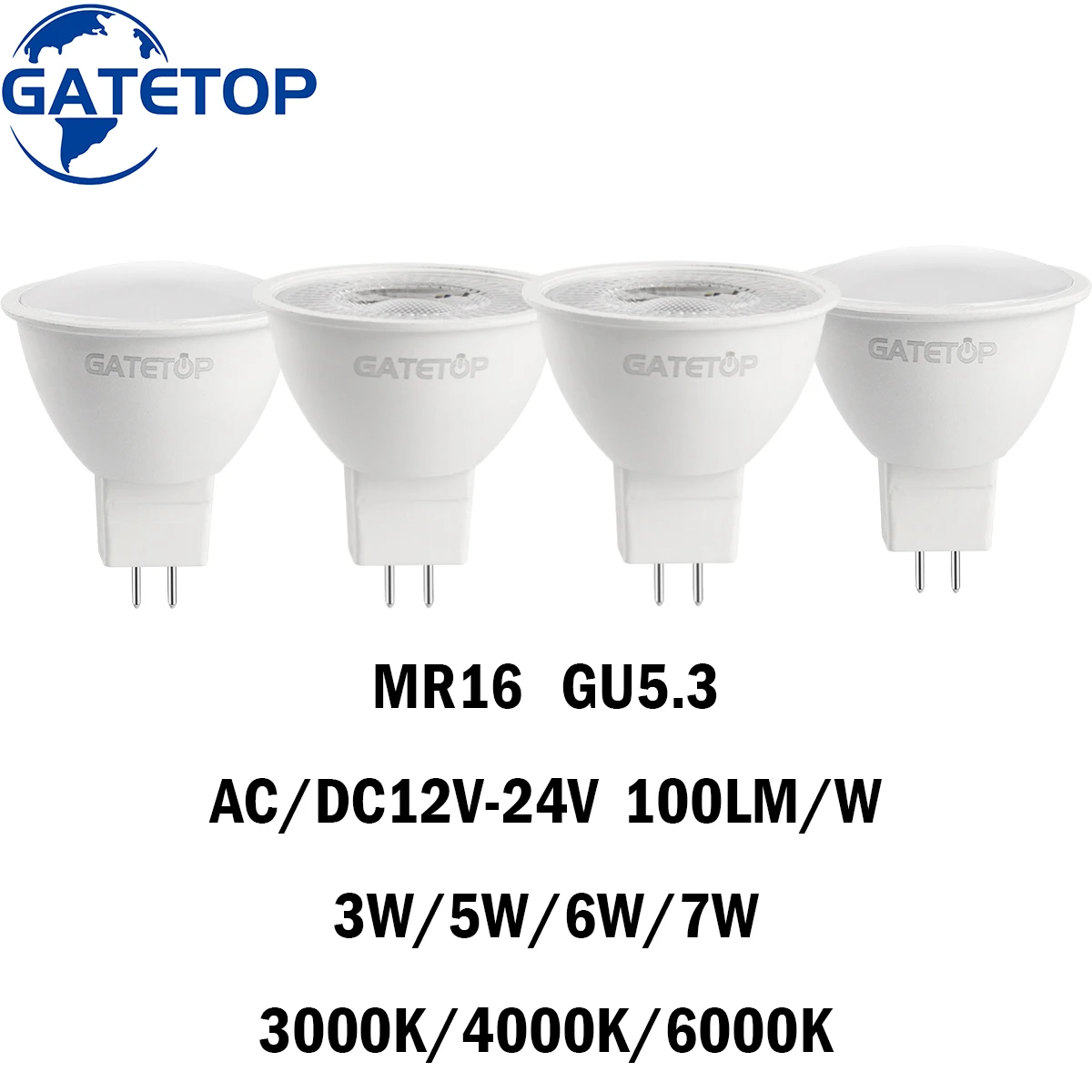 5/10/15/20PCS MR16 LED Spotlight GU5.3 Low Voltage AC/DC12-24V  3/5/6/7W 120/38Degree No Flicker High Lumen for Interiors