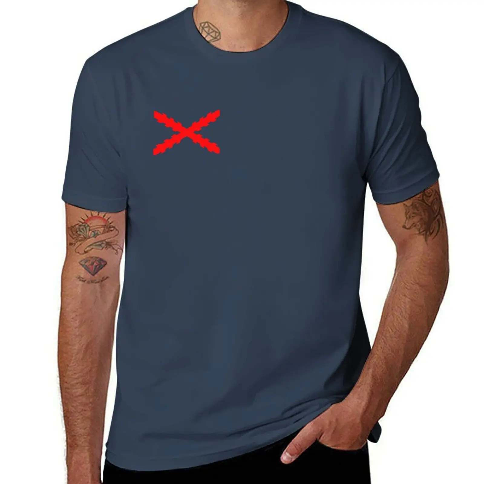 Oversized Burgundy Cross Sublime Fitted T-Shirt