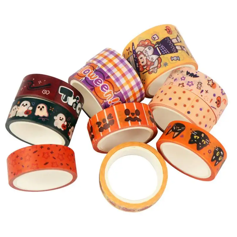 11 Pcs/Set Halloween Washi Tape DIY Diary Album Journal Scrapbooking Decoration Hallowmas Stickers Washi Tape Set
