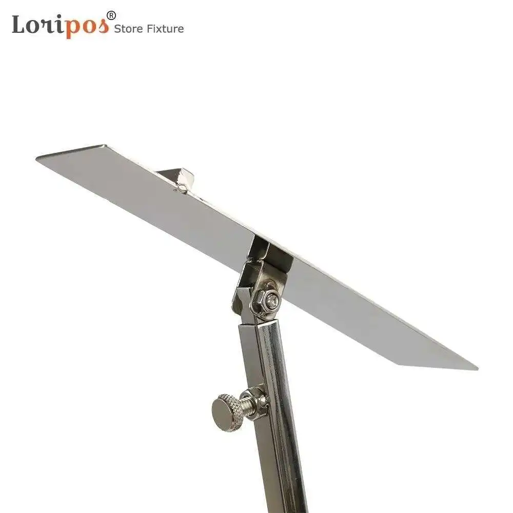 Silvery Gold Shoes Holder Display Riser Rack Adjustable Height And Head Tray Angle Store Desk Table Floor Shoe Display Props