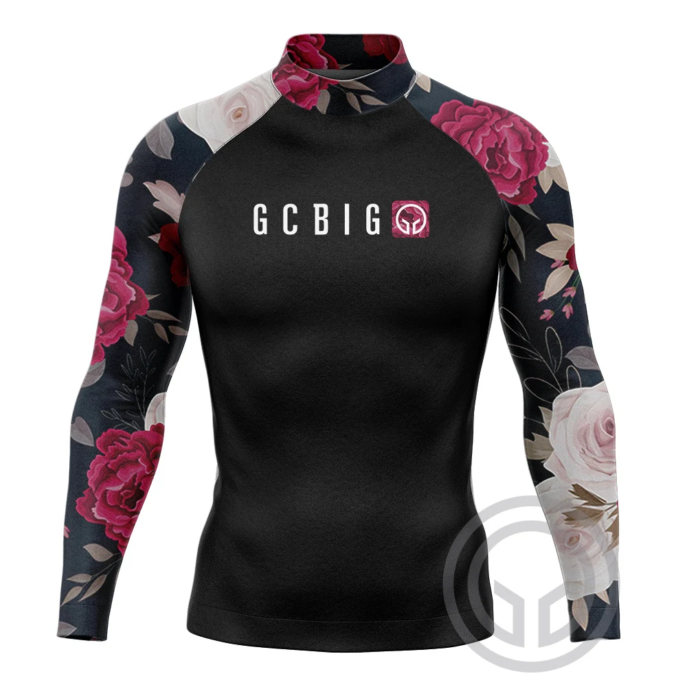 New Mens Swimsuit Swimming T-shirt Basic Skins Long Sleeve Rash Guard Beach Swim Tight Shirt Surfing Diving Gym Clothing