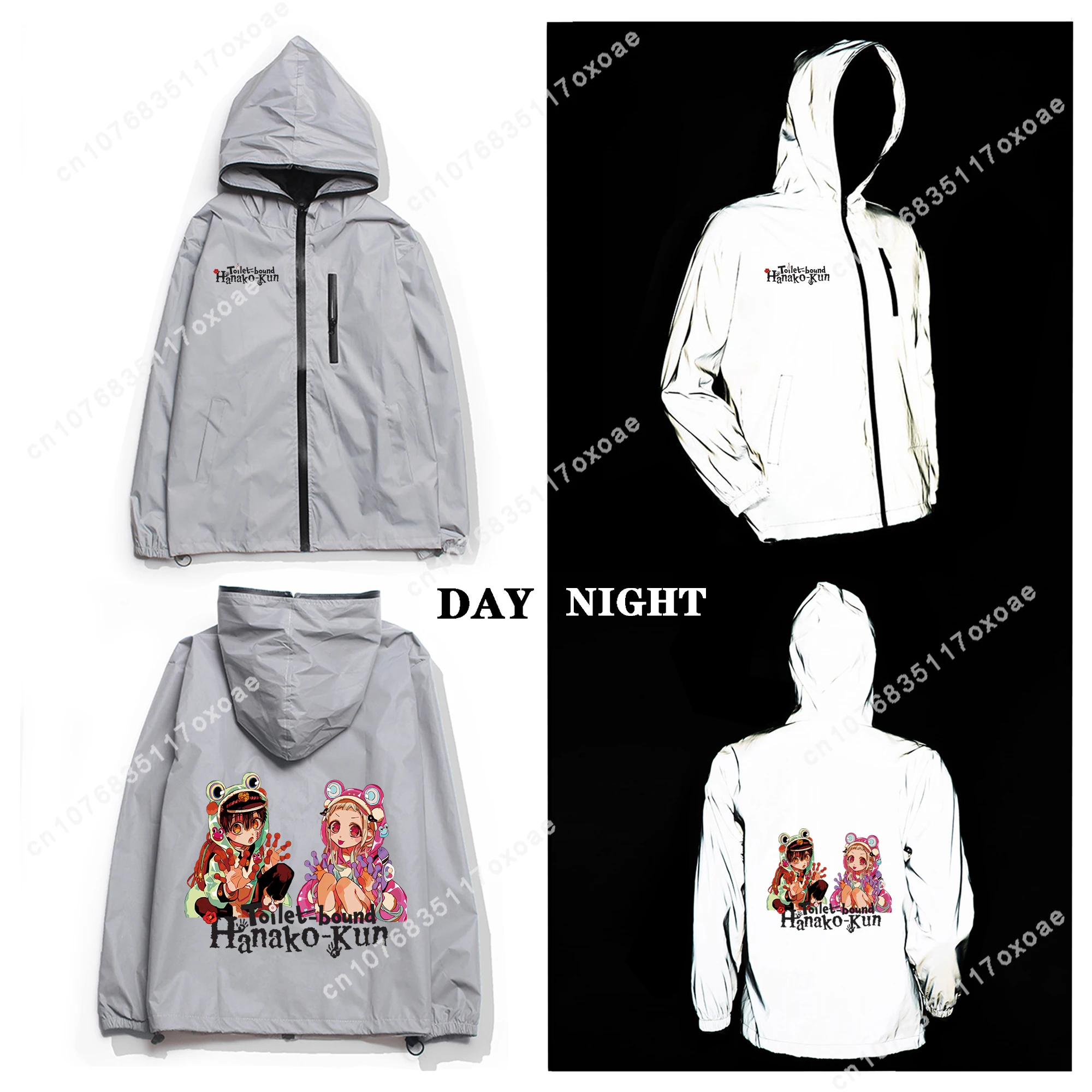 Toilet Bound Hanako Kun Reflective Jacket Mens Womens Coat Hooded Windbreaker Pocket Jackets Anime Cartoon Customization Hoodie death note reflective jacket mens womens l lawliet coat hooded windbreaker pocket jackets anime cartoon customization hoodie