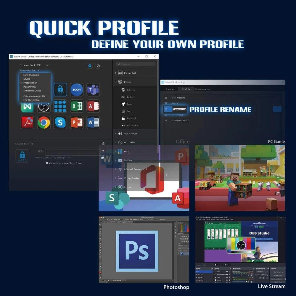 Stream Deck α׷  LCD   Ű 15 Ű ۿ ۾  Ʈ Ʃ Ʈѷ ũ  ٷΰ Ű LCD Ű ũ Ʈ ũ ̺ Ʈ  ܼ