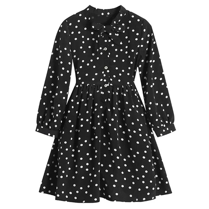 children girls fashion long sleeve dot print flare chiffon dress kids girl spring summer princess formal dresses clothing