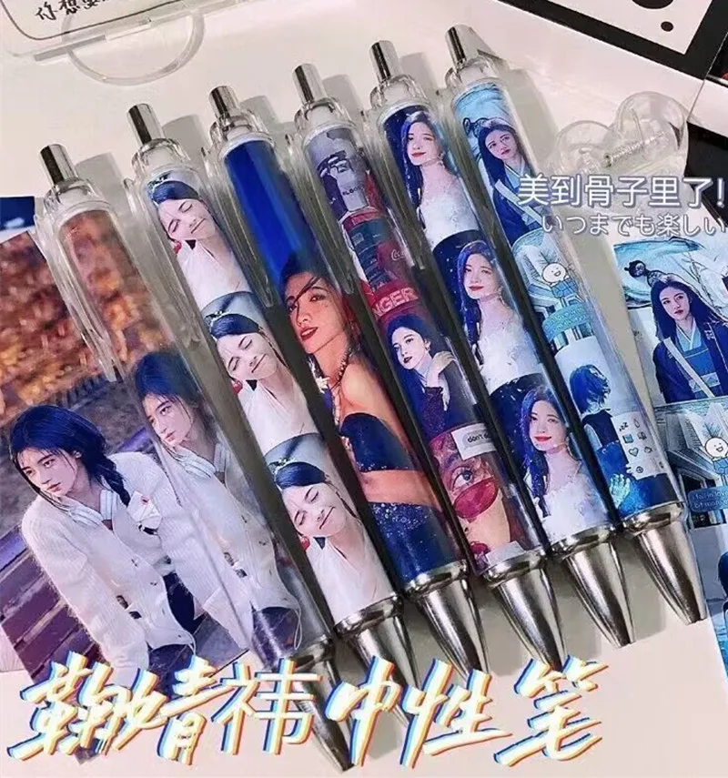 

6 шт. Ju Jingyi милые фигурки гелевая ручка Звезда косплей черные чернила нейтральные Детские офисные принадлежности