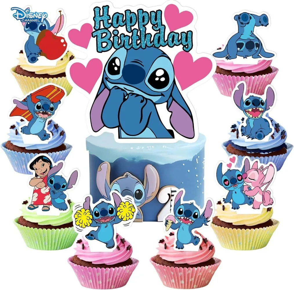 

Disney Lilo&Stitch Cake Decorative Card Insert Stitch Birthday Cake Decoration Children's Birthday Cake Accessories Insert