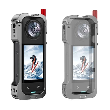 Cornice per Action Camera con Protezione Lente, Staffa di Espansione a Sgancio Rapido, Attacco Cold Shoe e Custodia per Action Camera X5