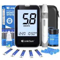 G-425-2V LinkSun Blood Glucose Meter 100pcs Diabetes Testing Kit No Coding Glucometer Large Display Glucose Meter for Home Use